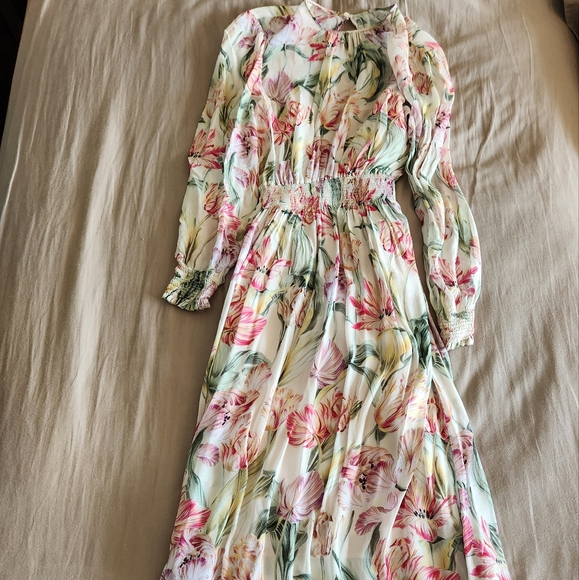 Zara Floral Tulip Printed Chiffon Dress in Pink ASO Queen Letizia - Picture 8 of 8